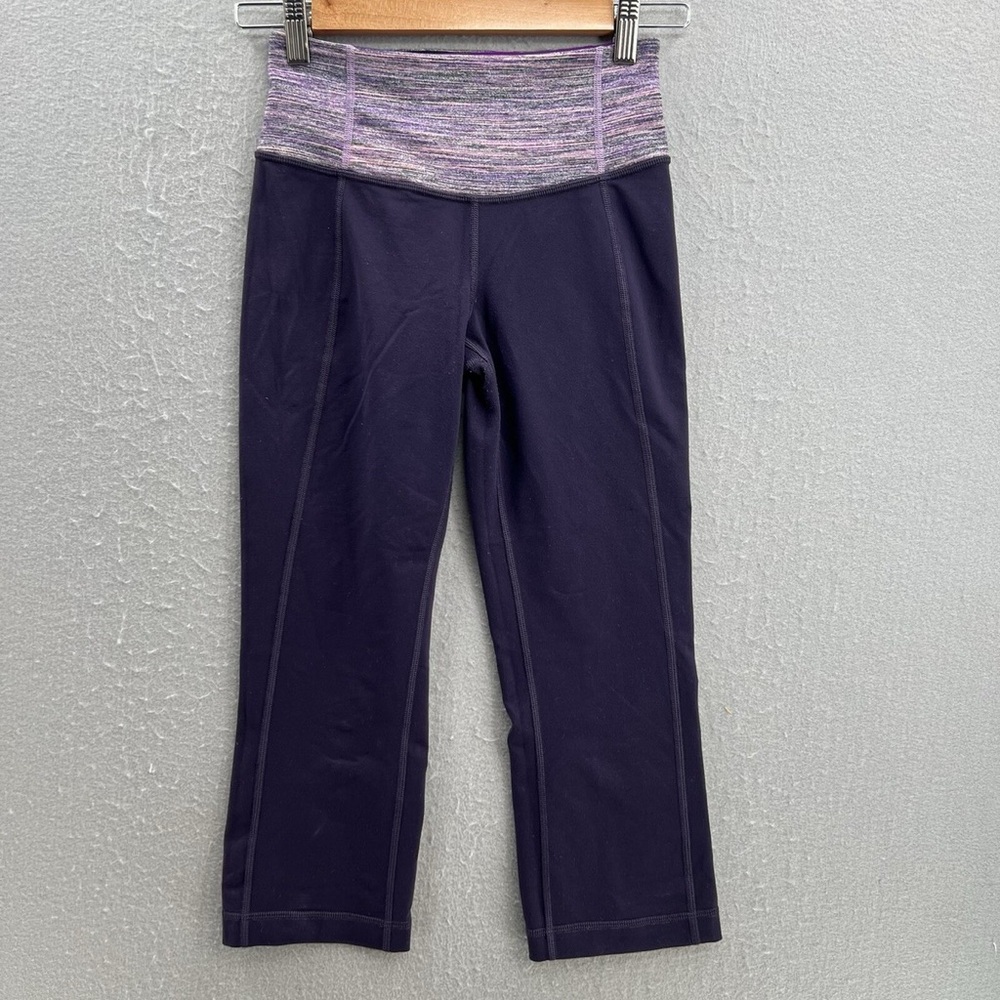 Lululemon cropped flare purple leggings
